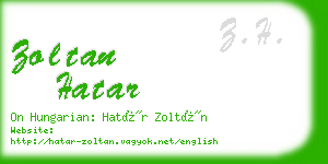 zoltan hatar business card